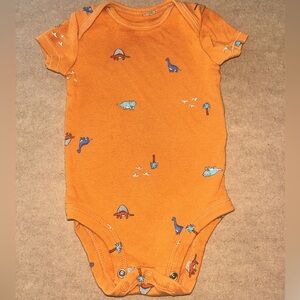⭐️$2 when bundled⭐️ 3M Orange Dinosaur Print Kids Onesie